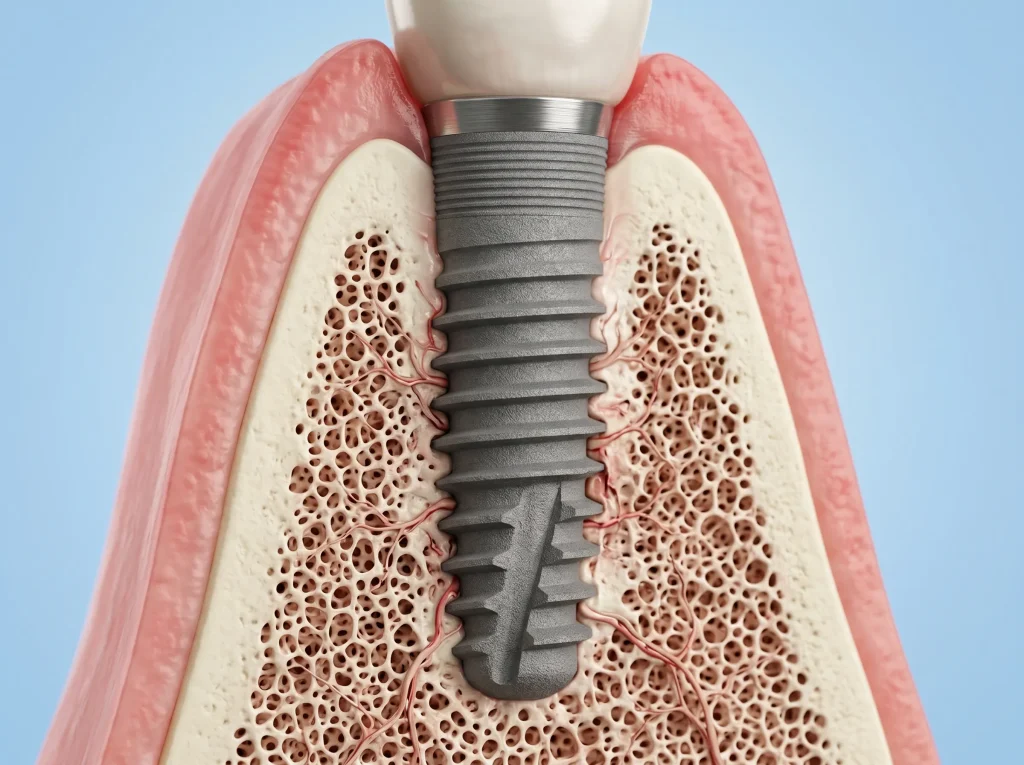 Osteointegrazione dell’impianto dentale: scopri come si lega all’osso, quanto tempo serve, cosa favorisce la guarigione e quali segnali controllare.