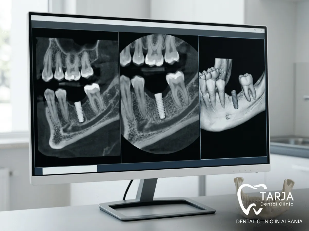 Dental implants in Albania for Americans planned with 3D CBCT imaging