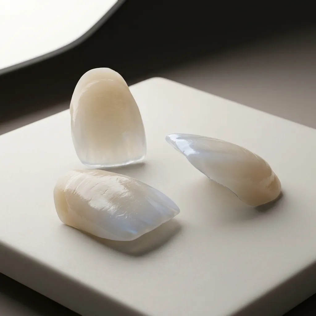 E-Max ceramic veneers showing lithium disilicate translucency for natural-looking veneers